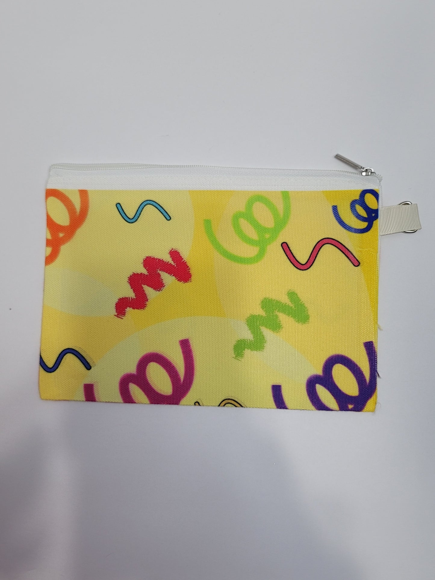 Yellow Squiggle Makeup Bag