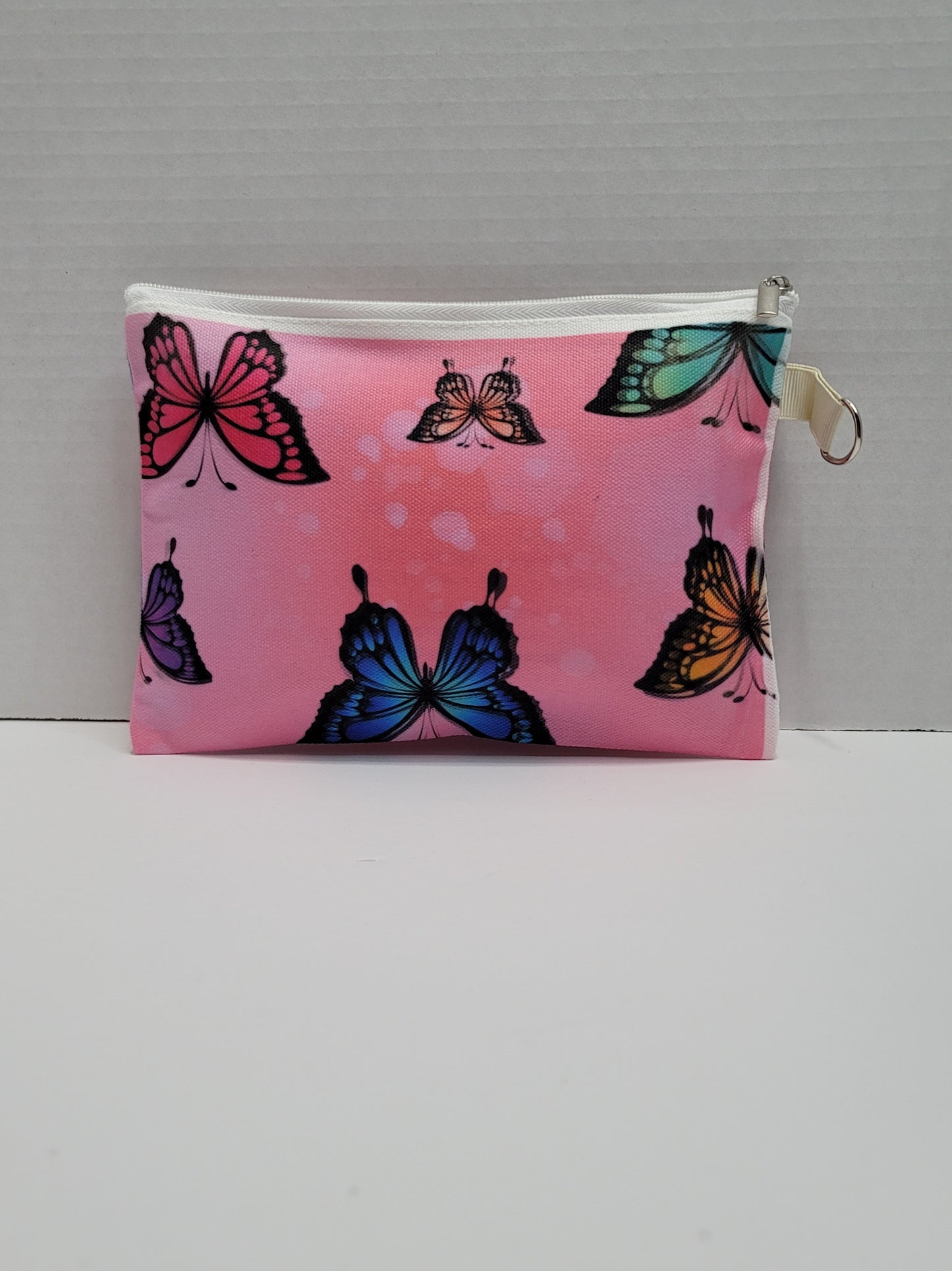 Pink Butterfly Makeup Bag