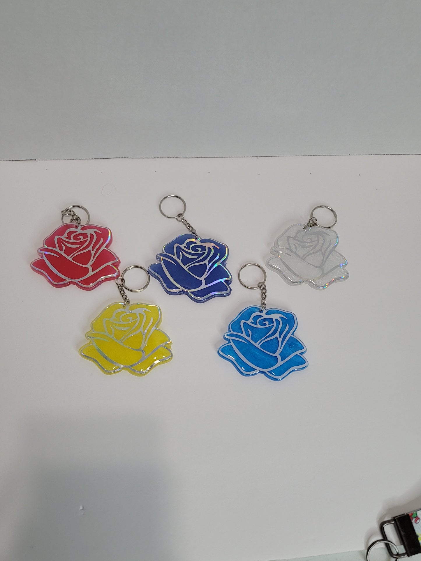 Colorful Rose Keychain