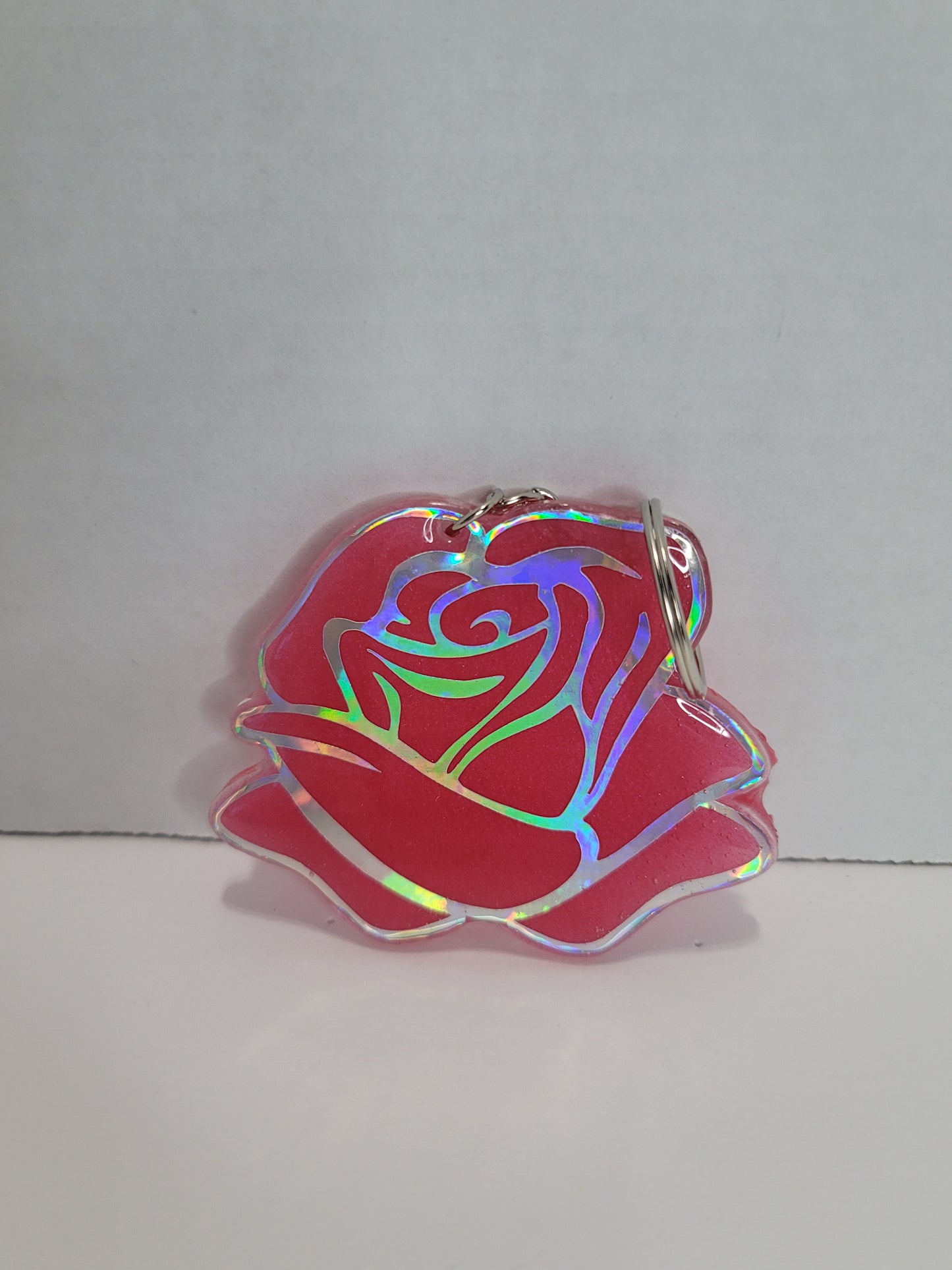 Colorful Rose Keychain