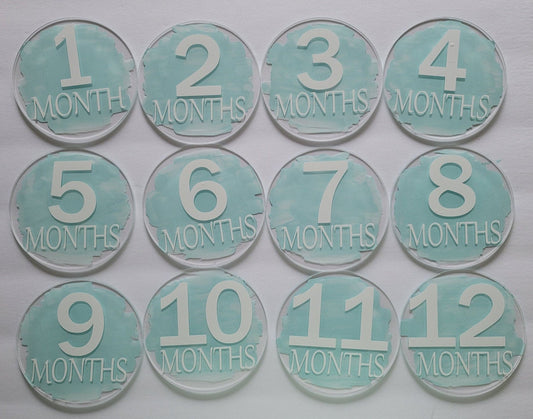 Baby Month Markers Mint Green