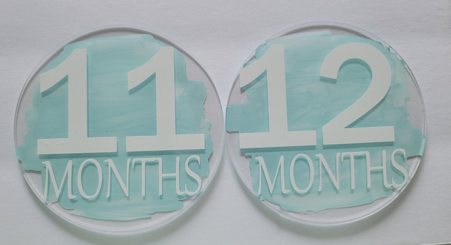 Baby Month Markers Mint Green