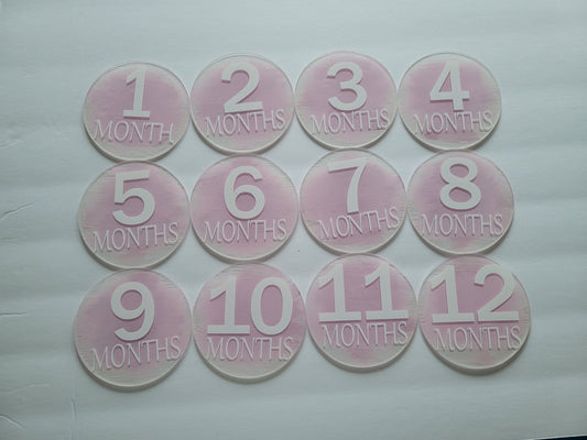 Baby Month Markers Pink