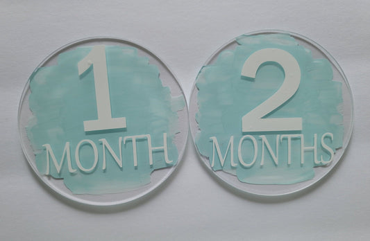 Baby Month Markers Mint Green