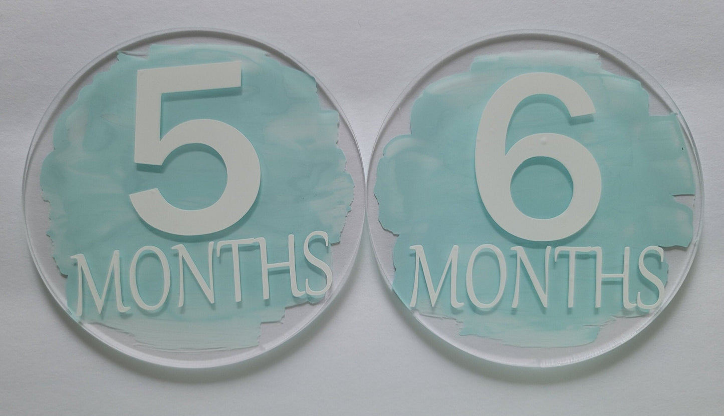 Baby Month Markers Mint Green