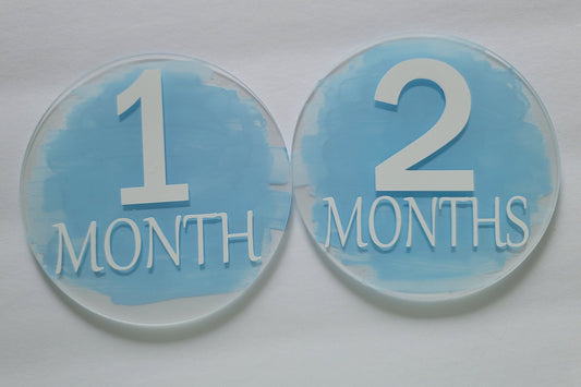 Baby Month Markers Blue
