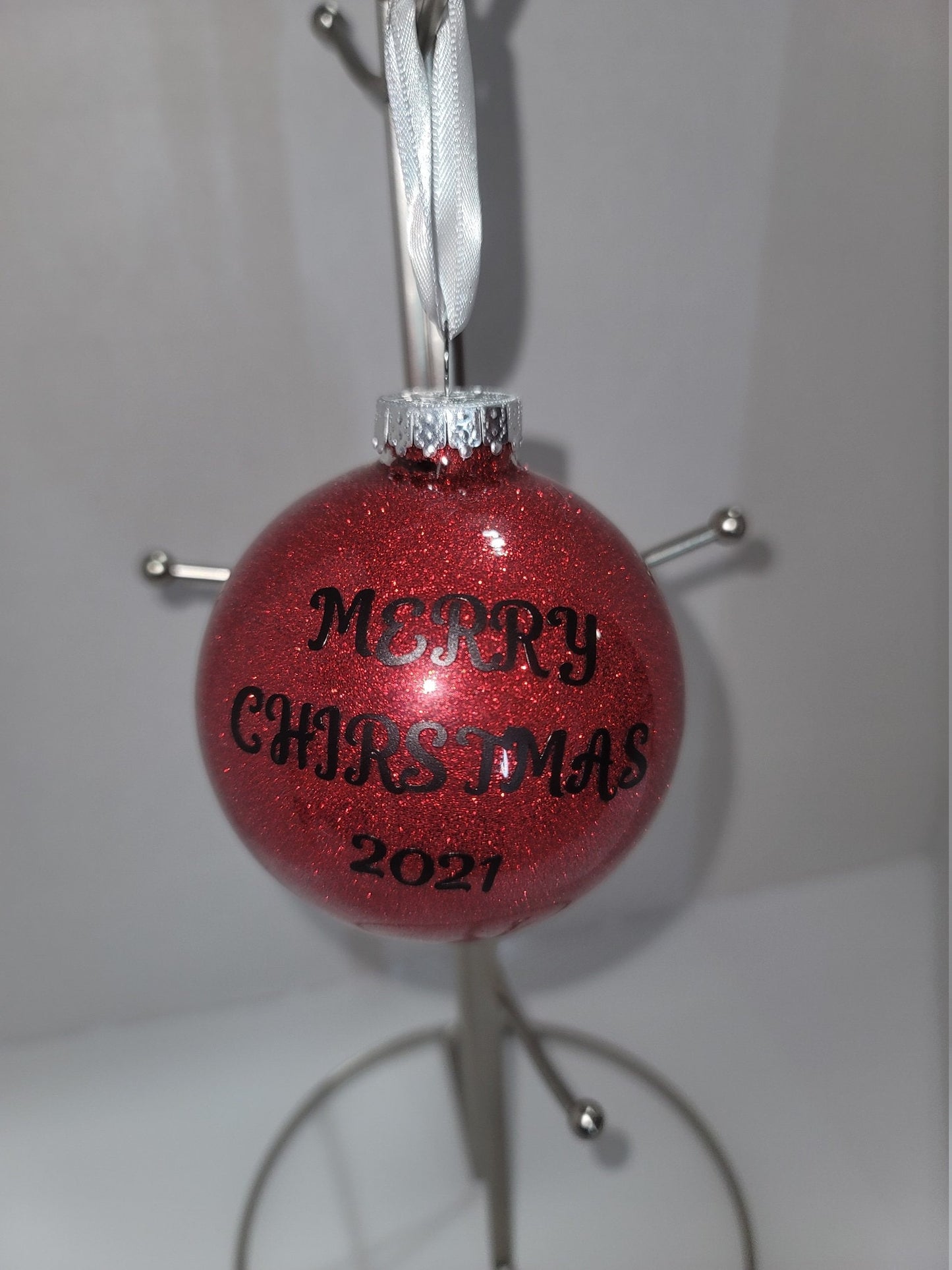 Merry Christmas Glitter Ornament