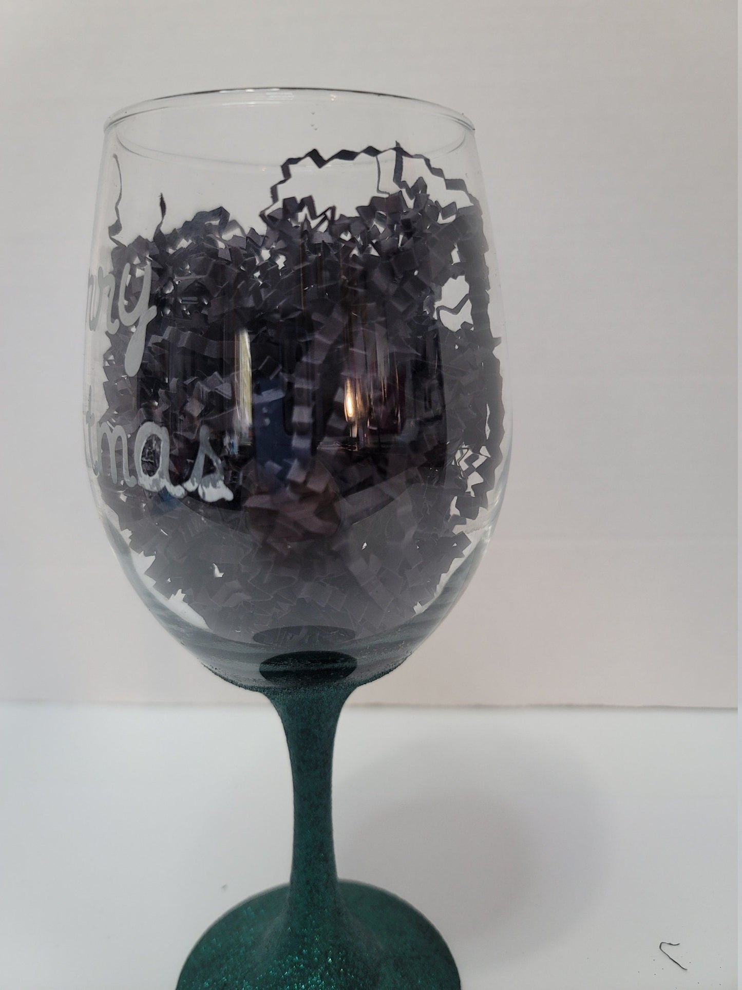 Set of 2 Glitter wine glasses