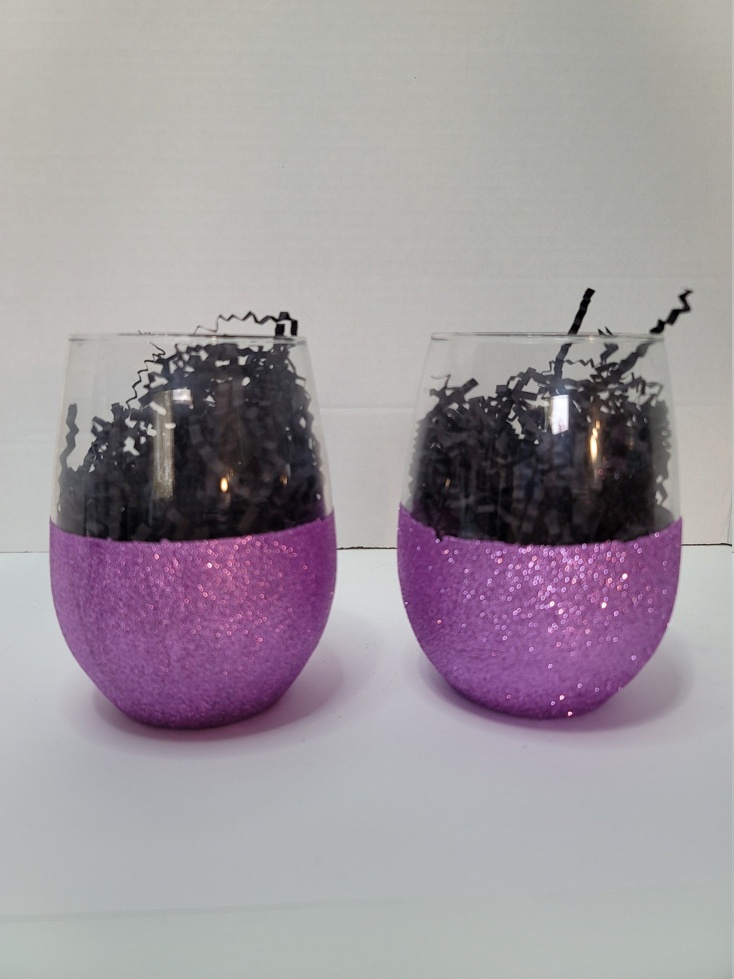 Purple Glitter WIne Tumbler Set of 2