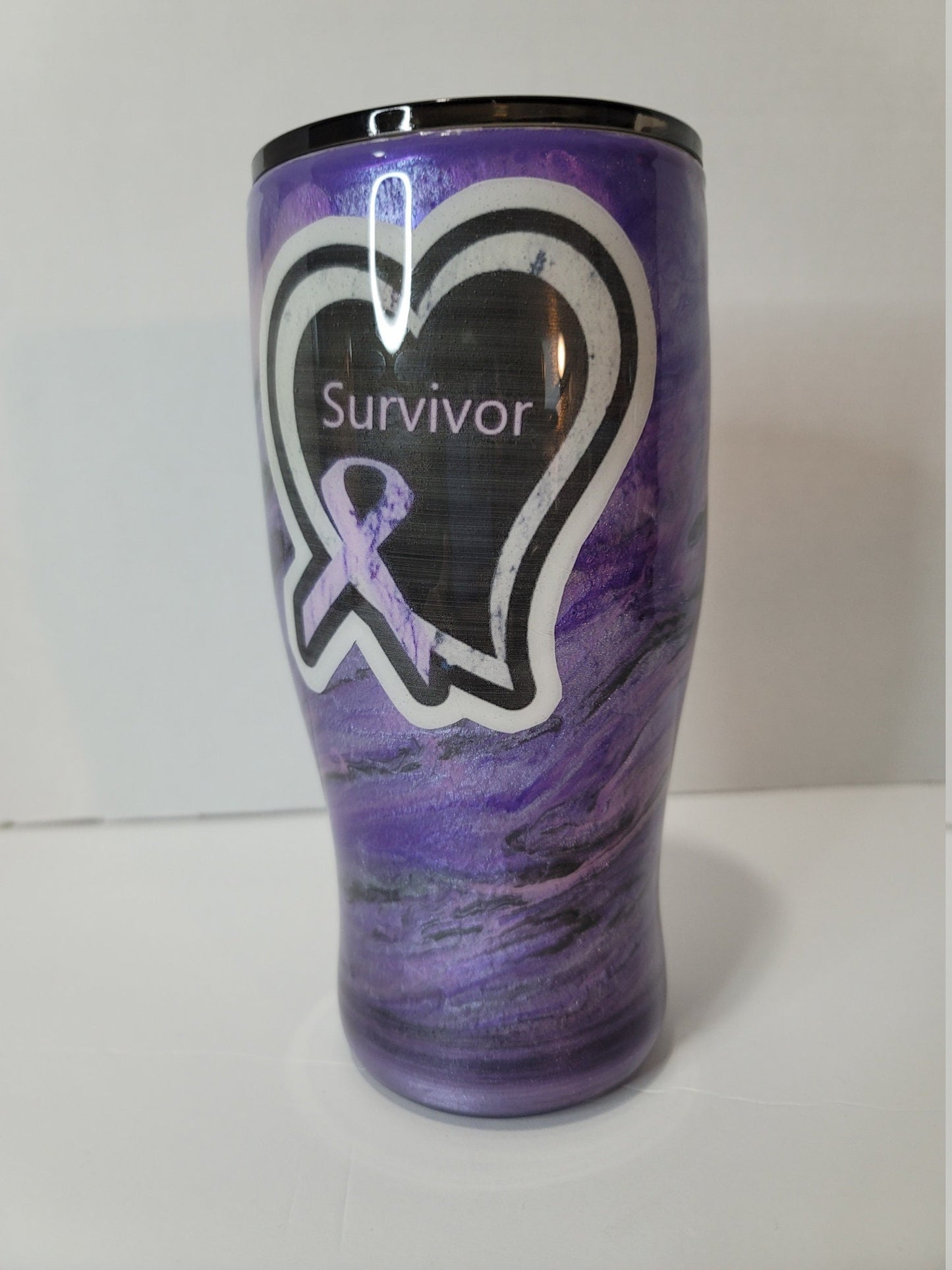 Survivor Purple Marble Tumbler