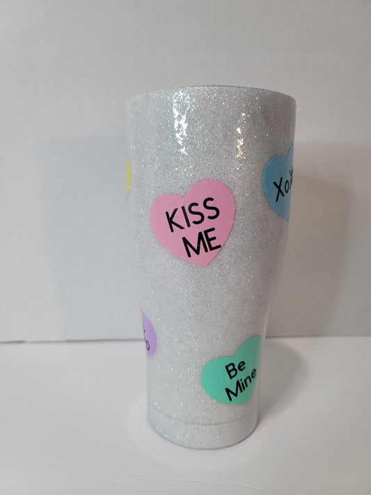 Conversation Heart Tumbler