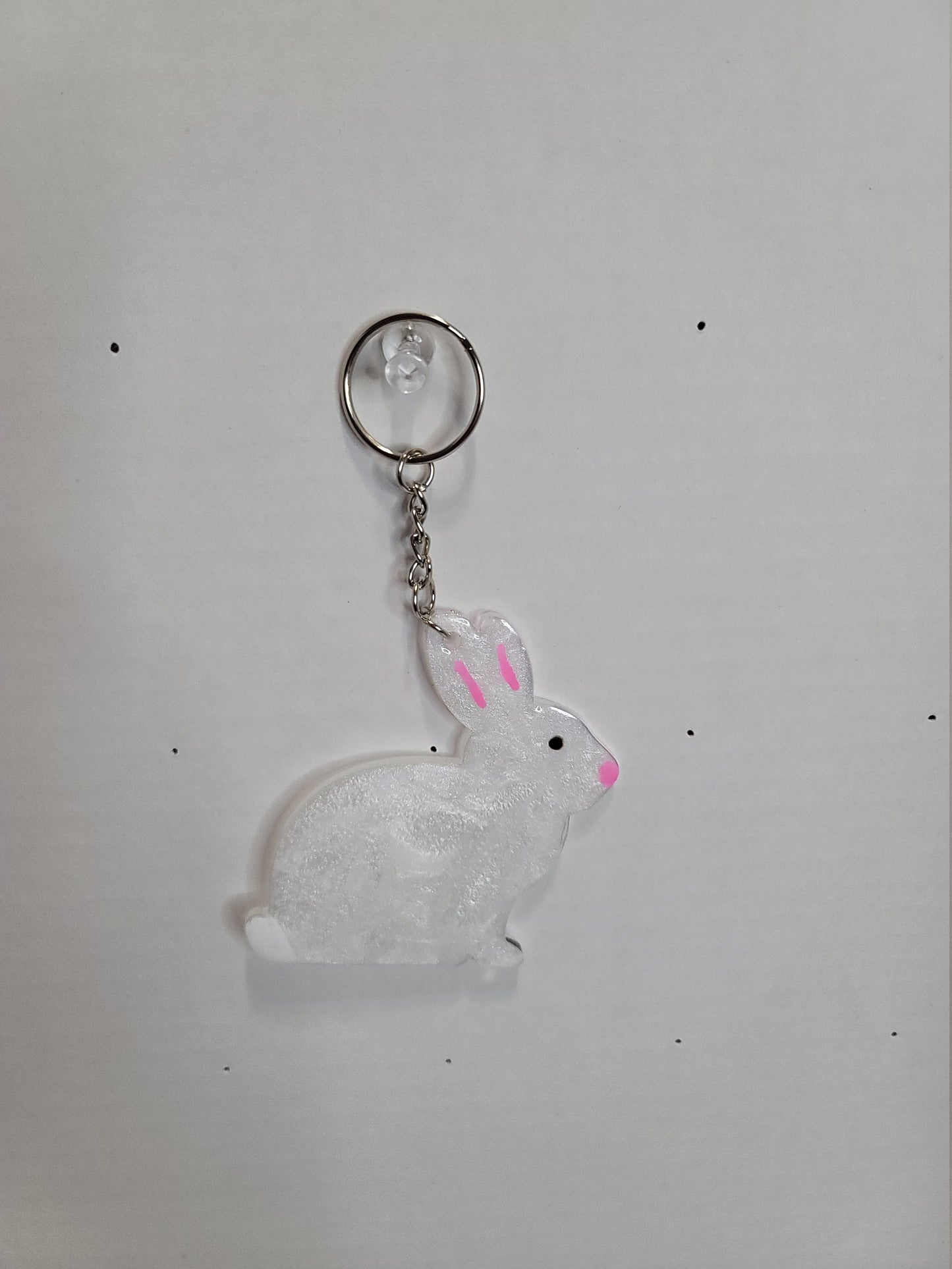 White Bunny Key Chain