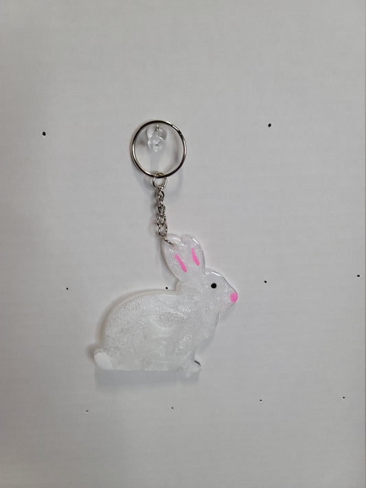 White Bunny Key Chain